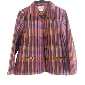 Vintage Lightly Quilted Chore Jacket Plaid Cottagecore Farmhouse Women Size MP